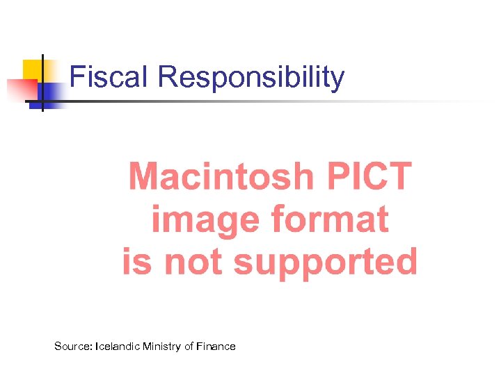 Fiscal Responsibility Source: Icelandic Ministry of Finance 