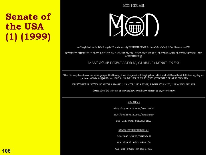 Senate of the USA (1) (1999) 108 Copyright © 2005 M. E. Kabay. All