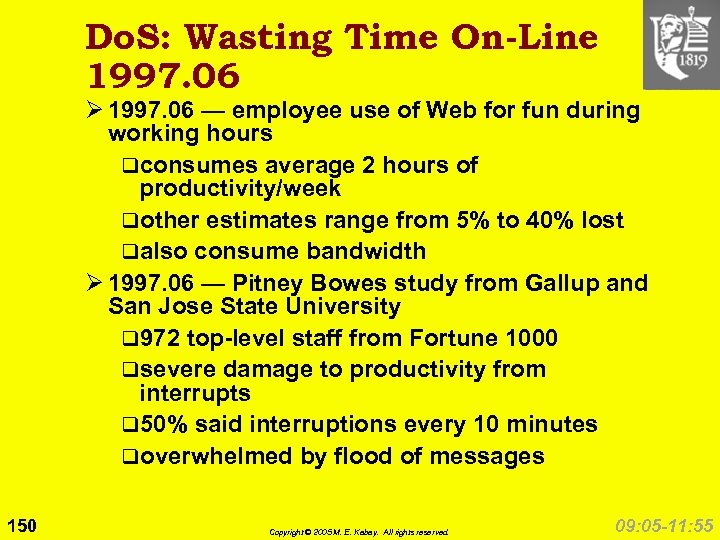 Do. S: Wasting Time On-Line 1997. 06 Ø 1997. 06 — employee use of