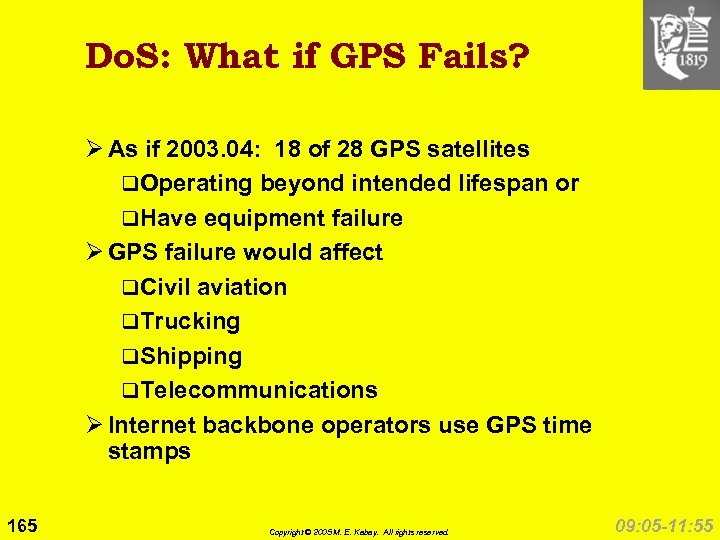 Do. S: What if GPS Fails? Ø As if 2003. 04: 18 of 28