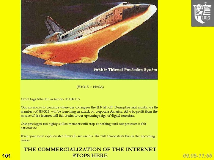 NASA (1997. 03) 101 Copyright © 2005 M. E. Kabay. All rights reserved. 09: