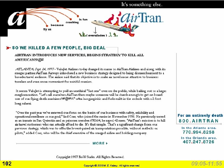 Air. Tran (1997. 09) 102 Copyright © 2005 M. E. Kabay. All rights reserved.