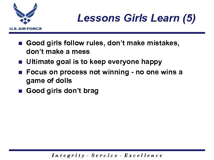 Lessons Girls Learn (5) Good girls follow rules, don’t make mistakes, don’t make a