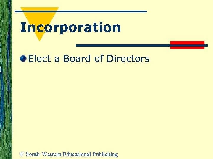 Incorporation Elect a Board of Directors © South-Western Educational Publishing 