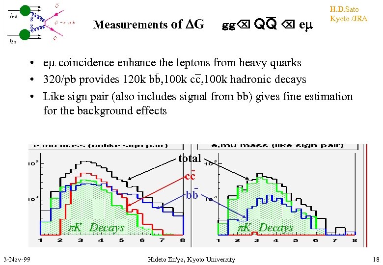 Measurements of DG ｇｇ QQ em H. D. Sato Kyoto /JRA • e coincidence