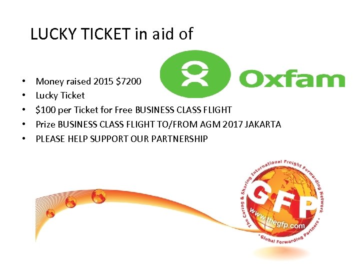 LUCKY TICKET in aid of • • • Money raised 2015 $7200 Lucky Ticket
