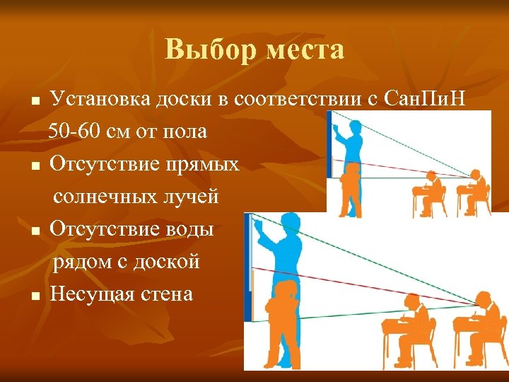 Выбор места. Выбор места для презентации. Правильный выбор места. Установка на место для презентации.