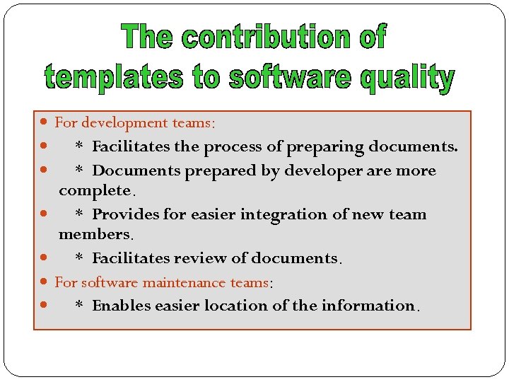  For development teams: * Facilitates the process of preparing documents. * Documents prepared