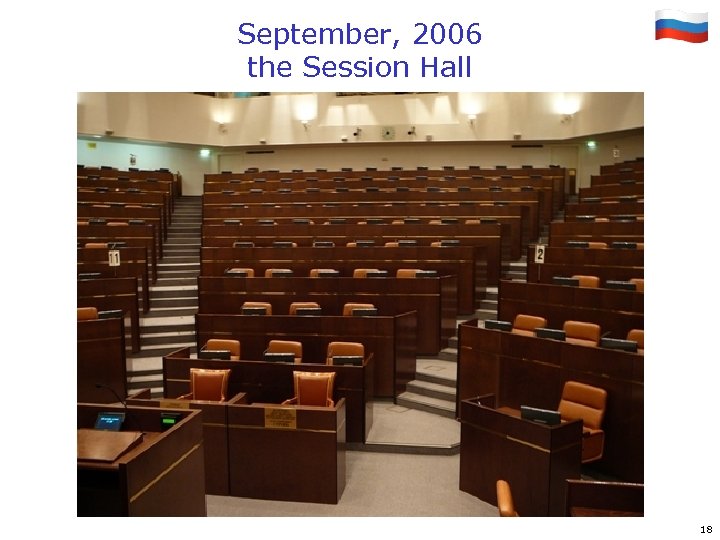 September, 2006 the Session Hall 18 