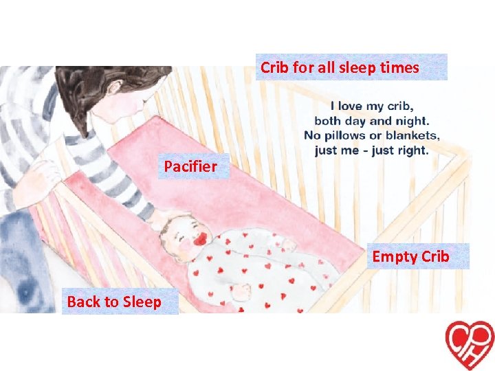 Crib for all sleep times Pacifier Empty Crib Back to Sleep 