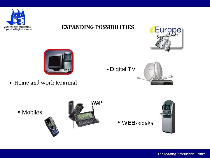 EXPANDING POSSIBILITIES • Digital TV • Home and work terminal • Mobiles • WEB-kiosks