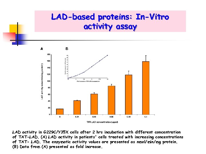 LAD-based proteins: In-Vitro activity assay LAD activity in G 229 C/Y 35 X cells