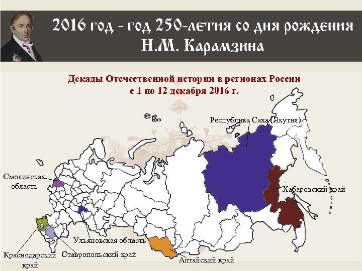 Декады Отечественной истории в регионах России с 1 по 12 декабря 2016 г. Республика