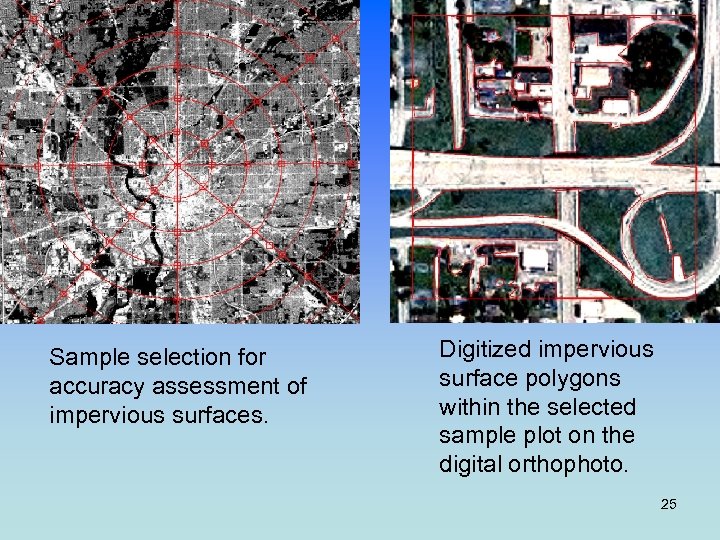 Sample selection for accuracy assessment of impervious surfaces. Digitized impervious surface polygons within the