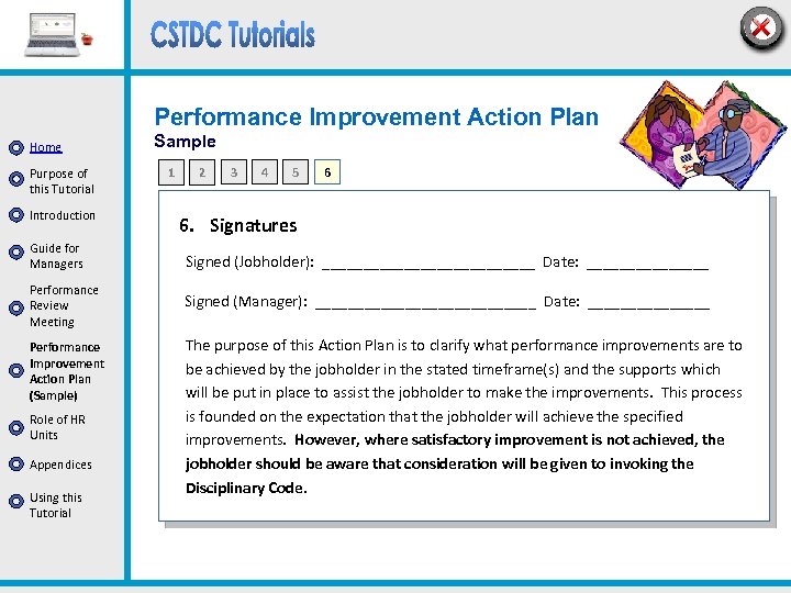 Performance Improvement Action Plan Home Purpose of this Tutorial Introduction Sample 1 2 3