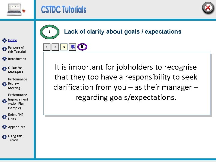 Lack of clarity about goals / expectations i Home Purpose of this Tutorial 1