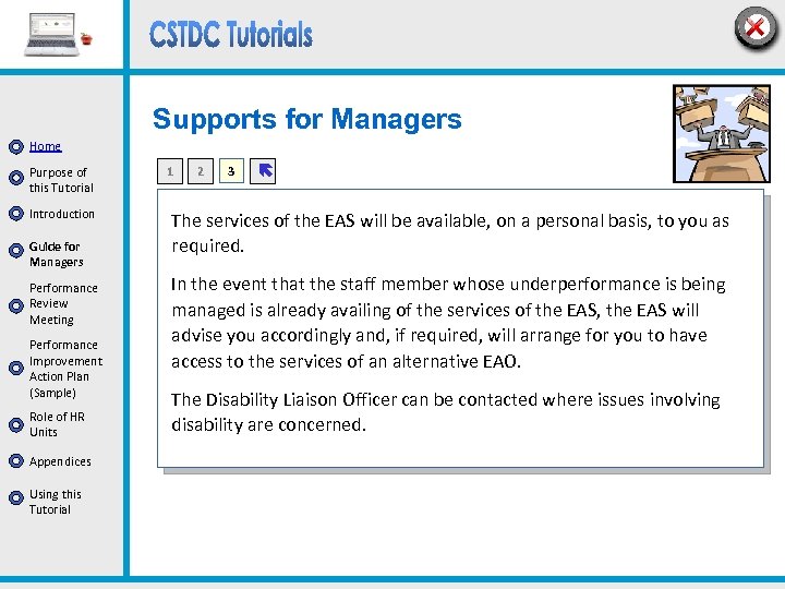 Supports for Managers Home Purpose of this Tutorial Introduction Guide for Managers Performance Review