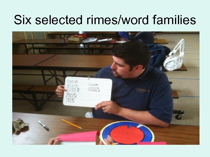 Six selected rimes/word families 