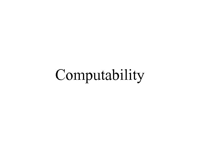 Computability 