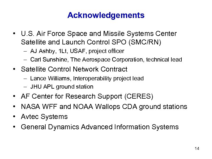 Air Force Satellite Control Network Interoperability Space Internet