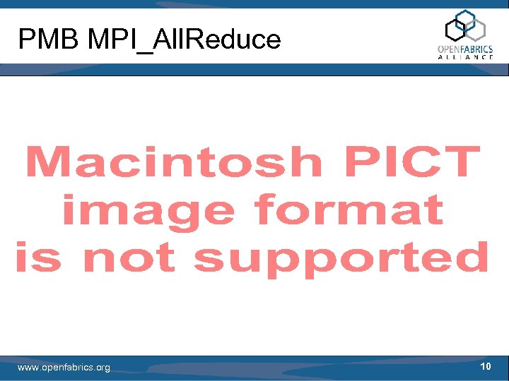 PMB MPI_All. Reduce www. openfabrics. org 10 