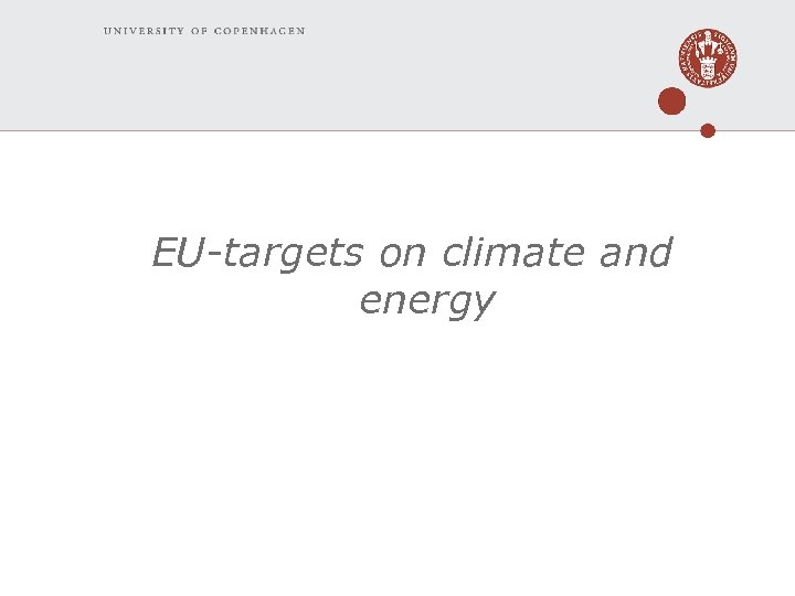 EU-targets on climate and energy 