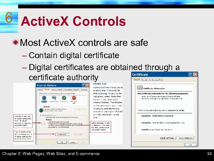 6 Active. X Controls ïMost Active. X controls are safe – Contain digital certificate