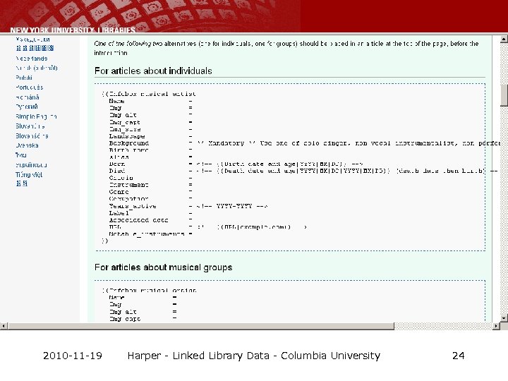 2010 -11 -19 Harper - Linked Library Data - Columbia University 24 