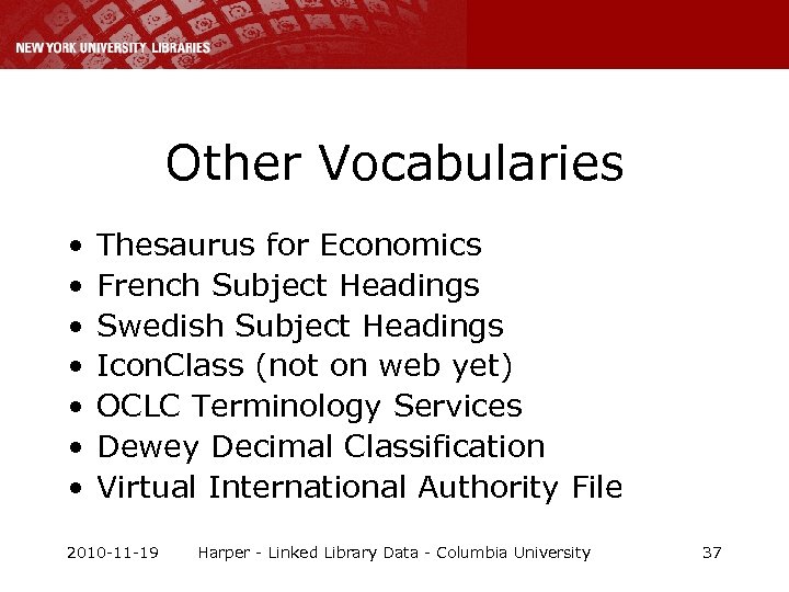 Other Vocabularies • • Thesaurus for Economics French Subject Headings Swedish Subject Headings Icon.