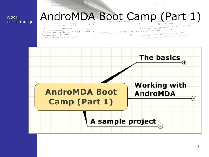 © 2014 andromda. org Andro. MDA Boot Camp (Part 1) 3 