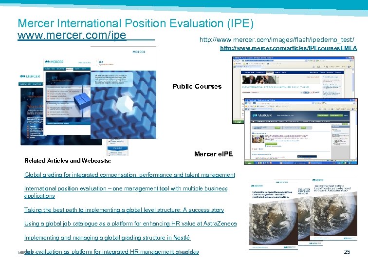 Mercer International Position Evaluation (IPE) www. mercer. com/ipe http: //www. mercer. com/images/flash/ipedemo_test/ http: //www.