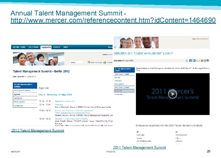 Annual Talent Management Summit - http: //www. mercer. com/referencecontent. htm? id. Content=1464690 2012 Talent