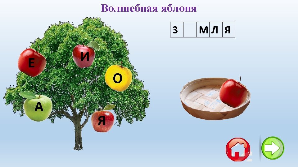 Волшебная яблоня З Е МЛ Я Е А И О Я 