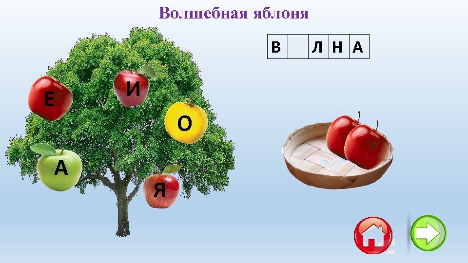 Волшебная яблоня В О Л Н А Е А И О Я 