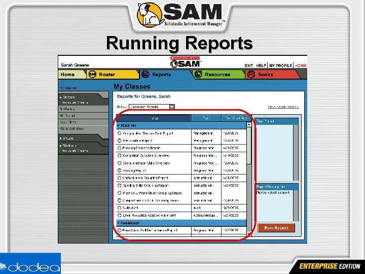 Running Reports Using the Reports Index 