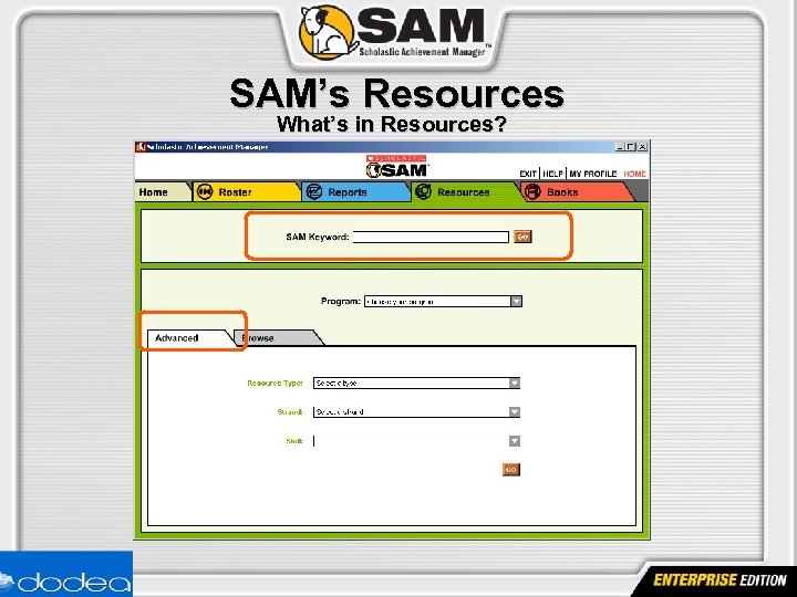  SAM’s Resources What’s in Resources? 