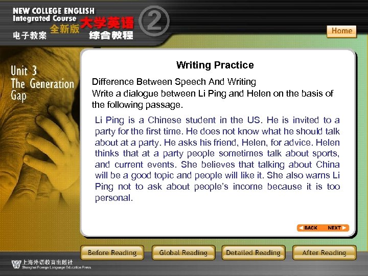 Writing Practice Difference Between Speech And Writing Write a dialogue between Li Ping and