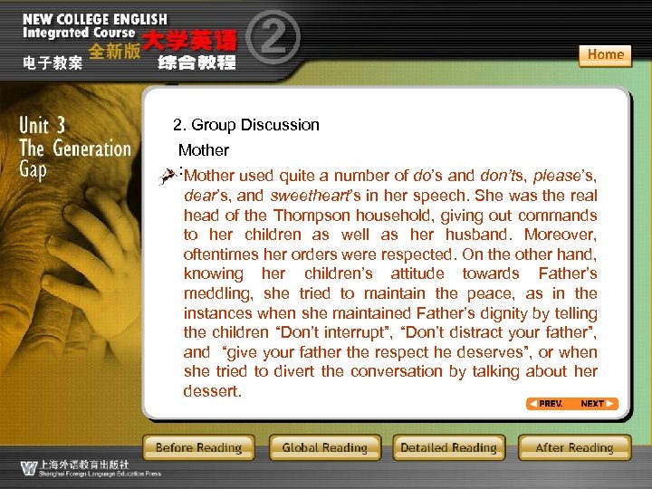 2. Group Discussion GR 2 -for part 2_5 Mother : Mother used quite a