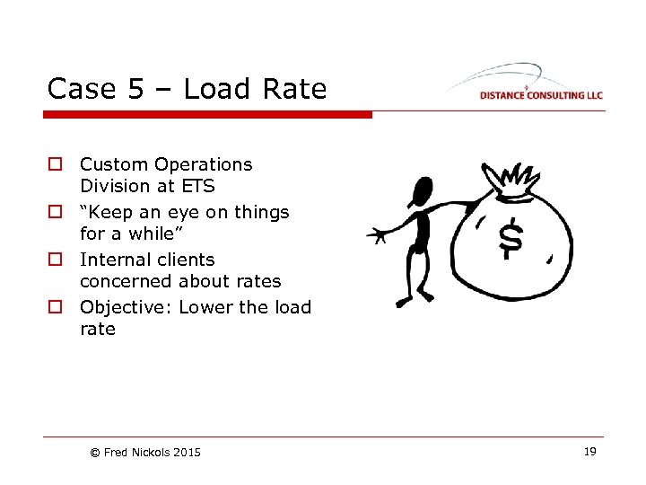 Case 5 – Load Rate o Custom Operations Division at ETS o “Keep an