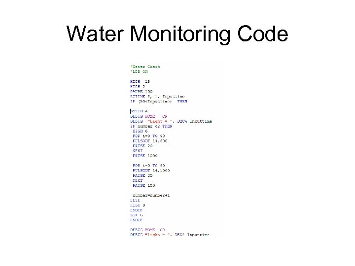 Water Monitoring Code 