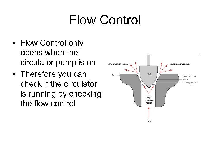 Flow Control • Flow Control only opens when the circulator pump is on •
