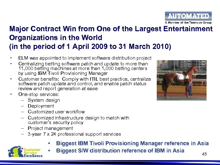 Major Contract Win from One of the Largest Entertainment Organizations in the World (in