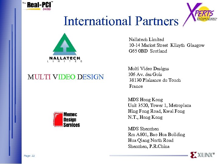 International Partners Nallatech Limited 10 -14 Market Street Kilsyth Glasgow G 65 0 BD
