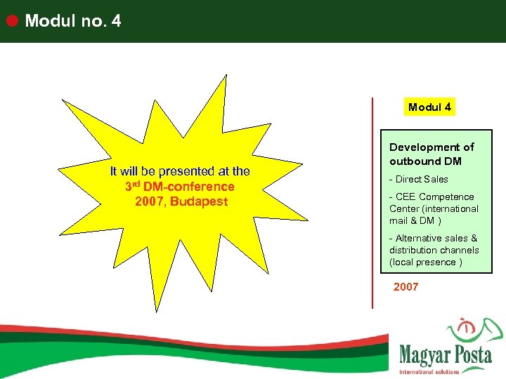  Modul no. 4 Modul 4 It will be presented at the 3 rd