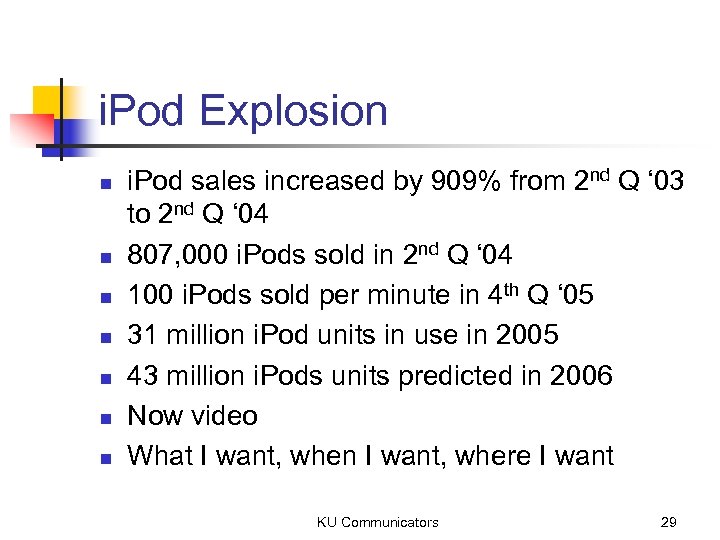 i. Pod Explosion n n n i. Pod sales increased by 909% from 2