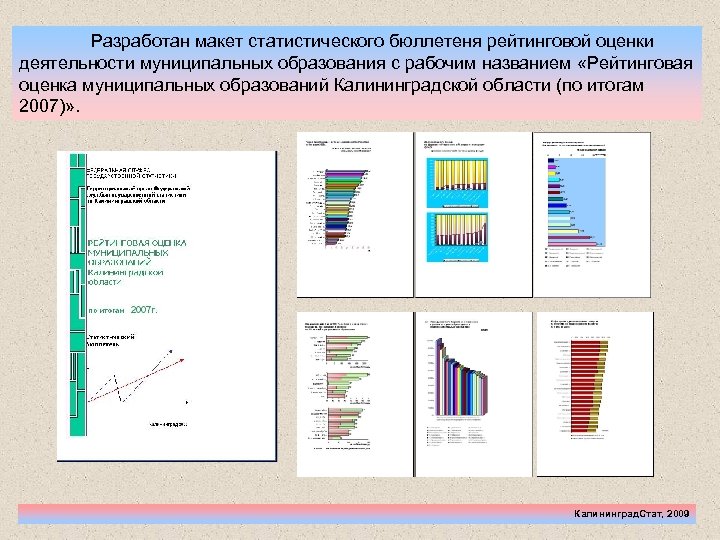 Разработан макет статистического бюллетеня рейтинговой оценки деятельности муниципальных образования с рабочим названием «Рейтинговая оценка