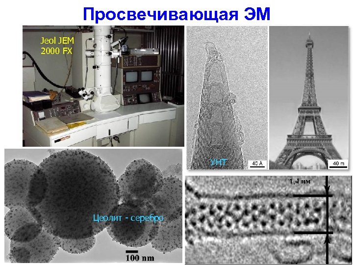 Просвечивающая ЭМ Jeol JEM 2000 FX УНТ Цеолит - серебро 