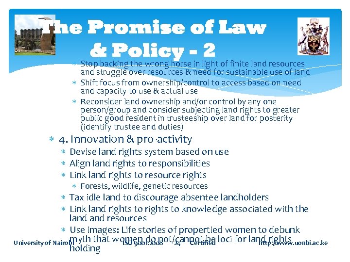 The Promise of Law & Policy - 2 Stop backing the wrong horse in