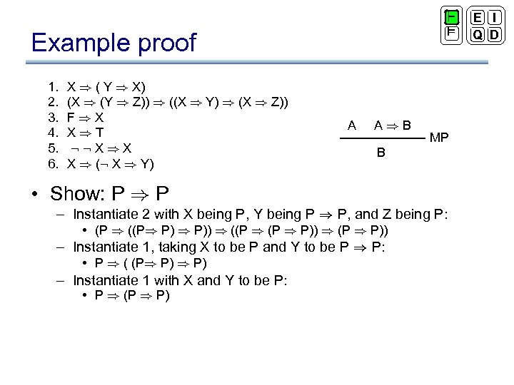 ` ² Example proof 1. 2. 3. 4. 5. 6. X ) ( Y