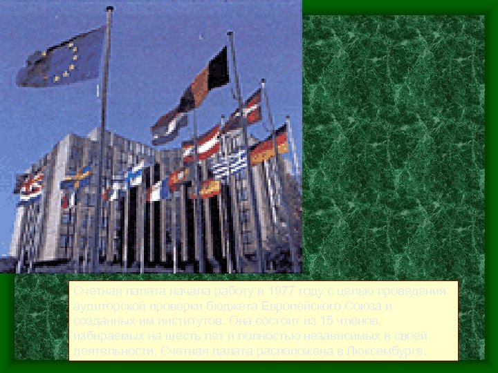 Счетная палата начала работу в 1977 году с целью проведения аудиторской проверки бюджета Европейского